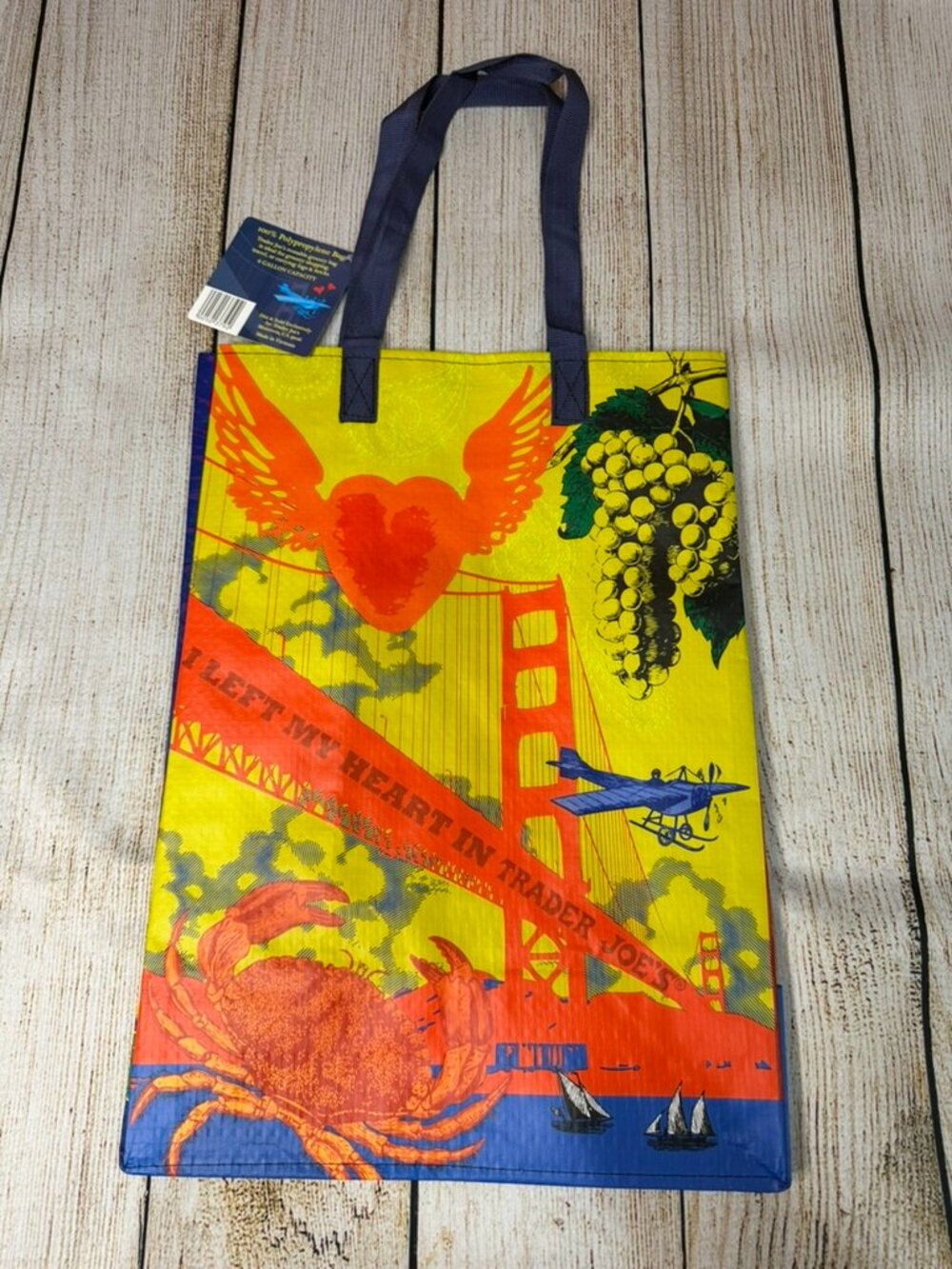 Trader Joe's Northern California Reusable Grocery Bag NWT 6 Gallon Tote